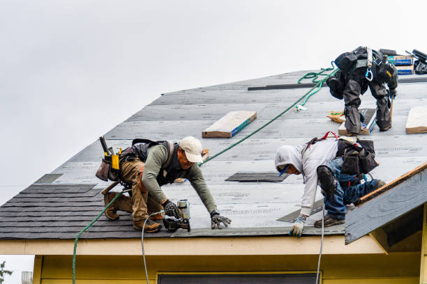 Professional Gutter Installation technician working in East Williamson, NY